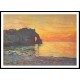 Etretat Cliff of d`Aval Sunset 1885, A New Print Of a Painting By Adolphe Monet